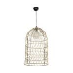 GLOBOSTAR® NETI 205-0025 Boho Κρεμαστό Φωτιστικό Οροφής με Ντουί 1 x E27 AC 220-240V IP20 - Μπεζ - M35 x Π35 x Υ63cm - Image 4