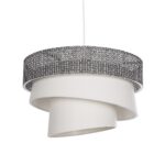 GLOBOSTAR® SIERA 203-0170 Μοντέρνο Κρεμαστό Φωτιστικό Οροφής με Ντουί 1 x E27 AC 220-240V IP20 - Μαύρο & Λευκό - Μ38 x Π38 x Υ26cm