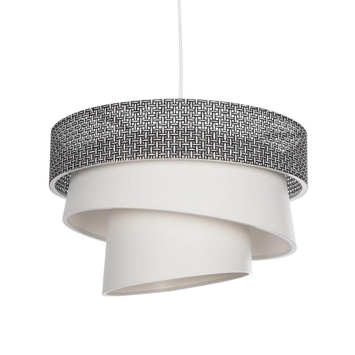 ff7a9e_203_0170_0 GLOBOSTAR® SIERA 203-0170 Μοντέρνο Κρεμαστό Φωτιστικό Οροφής με Ντουί 1 x E27 AC 220-240V IP20 - Μαύρο & Λευκό - Μ38 x Π38 x Υ26cm - Image 1