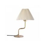 GLOBOSTAR® LIVL 204-0169 Μοντέρνο Επιτραπέζιο Φωτιστικό Πορτατίφ με Ντουί 1 x E27 AC 220-240V IP20 - Χρυσό & Μπεζ - Μ22 x Π22 x Υ34cm - Image 2