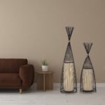 GLOBOSTAR® AZORES 01756 Boho Επιδαπέδιο Φωτιστικό με Ντουί 1 x E27 AC 220-240V IP20 - Καφέ & Μπεζ - Μ40 x Π40 x Υ150cm - Image 12