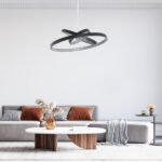 GLOBOSTAR® DIAMOND TRIO 61523-DECO Μοντέρνο Κρεμαστό Φωτιστικό Οροφής LED 100W 11200lm 360° AC 220-240V IP20 Ρυθμιζόμενο Λευκό CCT με Χειριστήριο από 2700K έως 6000K Dimmable - Lumileds SMD Chip - Μαύρο Ματ - Μ90 x Π90 x Υ90cm - 3 Χρόνια Εγγύηση - Image 12