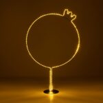 GLOBOSTAR® XMAS-CROWN-BIG Χριστουγεννιάτικο Διακοσμητικό Φωτιστικό LED 27.3W 1092lm 360° AC 220-240V Αδιάβροχο IP65 Θερμό Λευκό 2700K - Μαύρο & Διάφανο - Μ88 x Π25 x Υ136cm - 2 Χρόνια Εγγύηση - Image 3