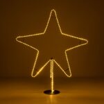 GLOBOSTAR® XMAS-STAR-BIG Χριστουγεννιάτικο Διακοσμητικό Φωτιστικό LED 19,5W 780lm 360° AC 220-240V Αδιάβροχο IP65 Θερμό Λευκό 2700K - Μαύρο & Διάφανο - M114 x Π25 x Υ132cm - 2 Χρόνια Εγγύηση - Image 3