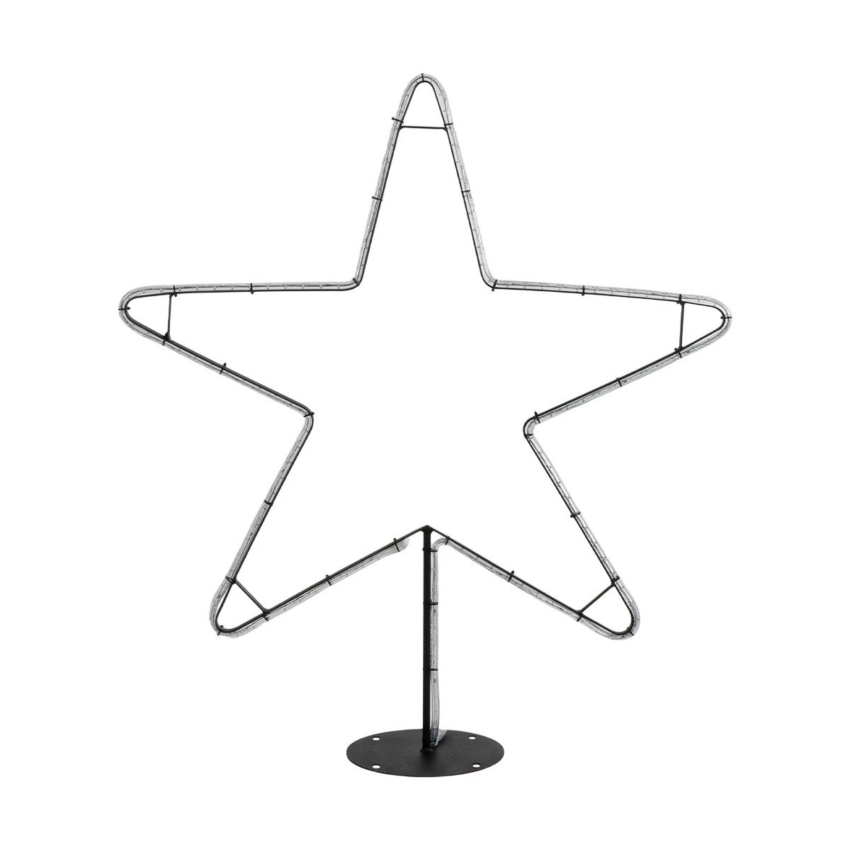 xmas_star_small_0 GLOBOSTAR® XMAS-STAR-SMALL Χριστουγεννιάτικο Διακοσμητικό Φωτιστικό LED 15,6W 624lm 360° AC 220-240V Αδιάβροχο IP65 Θερμό Λευκό 2700K - Μαύρο & Διάφανο - M97 x Π25 x Υ107cm - 2 Χρόνια Εγγύηση - Image 1
