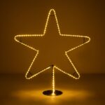 GLOBOSTAR® XMAS-STAR-SMALL Χριστουγεννιάτικο Διακοσμητικό Φωτιστικό LED 15,6W 624lm 360° AC 220-240V Αδιάβροχο IP65 Θερμό Λευκό 2700K - Μαύρο & Διάφανο - M97 x Π25 x Υ107cm - 2 Χρόνια Εγγύηση - Image 3