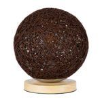 GLOBOSTAR® OCEANA 01337 Boho Επιτραπέζιο Φωτιστικό Πορτατίφ με Ντουί 1 x E27 AC 220-240V IP20 - Καφέ & Μπεζ - M20 x Π20 x Υ22cm