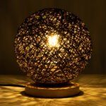 GLOBOSTAR® OCEANA 01337 Boho Επιτραπέζιο Φωτιστικό Πορτατίφ με Ντουί 1 x E27 AC 220-240V IP20 - Καφέ & Μπεζ - M20 x Π20 x Υ22cm - Image 3