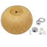 GLOBOSTAR® SAN TROPEZ 01627 Boho Κρεμαστό Φωτιστικό Οροφής με Ντουί 1 x E27 AC 220-240V IP20 - Μπεζ - Μ60 x Π60 x Υ29cm - Image 9