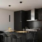 kelvo® CANAL KLV-101-0070 Κρεμαστό Φωτιστικό Οροφής LED 7W 700lm 36° AC 220-240V IP20 Θερμό Λευκό 2700K - Bridgelux COB Chip & TÜV SÜD Driver - Μαύρο Ματ - Μ4 x Π4 x Υ30cm - 5 Χρόνια Εγγύηση