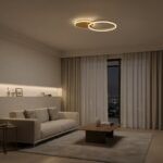 kelvo® VENOM KLV-101-0183 Φωτιστικό Οροφής LED 45W 4500lm 360° AC 220-240V IP20 Ρυθμιζόμενο Λευκό CCT με Χειριστήριο από 2700K έως 6000K Dimmable - Lumileds SMD Chip - Χρυσό Πλατίνα - Μ60 x Π40 x Υ7.5cm - 3 Χρόνια Εγγύηση