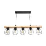 GLOBOSTAR® BARISTA 203-0095 Vintage Κρεμαστό Φωτιστικό Οροφής με Ντουί 5 x E27 AC 220-240V IP20 - Μπεζ & Μαύρο - Μ100 x Π14.5 x Υ26cm - Image 5