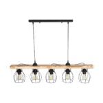 GLOBOSTAR® BARISTA 203-0095 Vintage Κρεμαστό Φωτιστικό Οροφής με Ντουί 5 x E27 AC 220-240V IP20 - Μπεζ & Μαύρο - Μ100 x Π14.5 x Υ26cm - Image 6