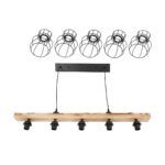 GLOBOSTAR® BARISTA 203-0095 Vintage Κρεμαστό Φωτιστικό Οροφής με Ντουί 5 x E27 AC 220-240V IP20 - Μπεζ & Μαύρο - Μ100 x Π14.5 x Υ26cm - Image 9