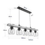 GLOBOSTAR® BARISTA 203-0095 Vintage Κρεμαστό Φωτιστικό Οροφής με Ντουί 5 x E27 AC 220-240V IP20 - Μπεζ & Μαύρο - Μ100 x Π14.5 x Υ26cm - Image 10