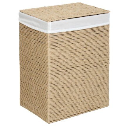 Καλάθι Απλύτων Καφέ Σχοινί 36×26×49 εκ.