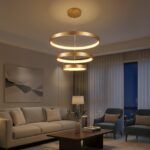 kelvo® NEMESIS KLV-101-0219 Κρεμαστό Φωτιστικό Οροφής LED 100W 10000lm 180° AC 220-240V IP20 Ρυθμιζόμενο Λευκό CCT με Χειριστήριο από 2700K έως 6000K Dimmable - Lumileds SMD Chip - Χρυσό Πλατίνα - Μ60 x Π60 x Υ60cm - 3 Χρόνια Εγγύηση