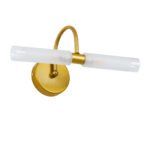 GLOBOSTAR® PAOLA 60417 Μοντέρνο Φωτιστικό Τοίχου - Απλίκα Καθρέπτη Μπάνιου με Ντουί 2 x G9 AC 220-240V IP44 - Χρυσό Βούρτσας & Λευκό - Μ31 x Π16 x Υ15cm - Image 3