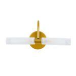 GLOBOSTAR® PAOLA 60417 Μοντέρνο Φωτιστικό Τοίχου - Απλίκα Καθρέπτη Μπάνιου με Ντουί 2 x G9 AC 220-240V IP44 - Χρυσό Βούρτσας & Λευκό - Μ31 x Π16 x Υ15cm - Image 5