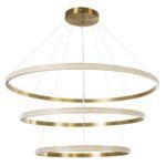 GLOBOSTAR® DIAMOND TRIO 61141 Μοντέρνο Κρεμαστό Φωτιστικό Οροφής LED 150W 18379lm 360° AC 220-240V IP20 Ρυθμιζόμενο Λευκό CCT με Χειριστήριο από 2700K έως 6000K Dimmable - Lumileds SMD Chip - Χρυσό Βούρτσας - Μ100 x Π100 x Υ100cm - 3 Χρόνια Εγγύηση - Image 3