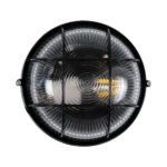 GLOBOSTAR® BOATLIGHT 61586 Vintage Φωτιστικό Καραβοχελώνα Τοίχου & Οροφής με Ντουί 1 x E27 AC 220-240V Αδιάβροχο IP65 - Μαύρο Ματ - Μ17.5 x Π17.5 x Υ9cm - Image 4