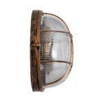 GLOBOSTAR® BOATLIGHT 61590 Vintage Φωτιστικό Καραβοχελώνα Τοίχου & Οροφής με Ντουί 2 x E27 AC 220-240V Αδιάβροχο IP65 - Χάλκινο Παλαιωμένο Εφέ Σκουριάς Ματ - Μ24 x Π24 x Υ11cm - Image 6