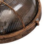 GLOBOSTAR® BOATLIGHT 61590 Vintage Φωτιστικό Καραβοχελώνα Τοίχου & Οροφής με Ντουί 2 x E27 AC 220-240V Αδιάβροχο IP65 - Χάλκινο Παλαιωμένο Εφέ Σκουριάς Ματ - Μ24 x Π24 x Υ11cm - Image 8