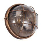 GLOBOSTAR® BOATLIGHT 61590 Vintage Φωτιστικό Καραβοχελώνα Τοίχου & Οροφής με Ντουί 2 x E27 AC 220-240V Αδιάβροχο IP65 - Χάλκινο Παλαιωμένο Εφέ Σκουριάς Ματ - Μ24 x Π24 x Υ11cm - Image 10