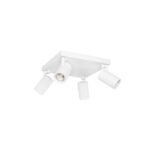 kelvo® SPOTA KLV-101-0147 Κινούμενο Φωτιστικό Σποτ Οροφής για 4 Λάμπες MR16 με Ντουί GU10 AC 220-240V IP20 - Λευκό Ματ - Μ26 x Π26 x Υ14cm - Image 3