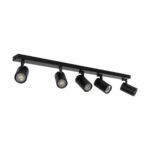 kelvo® SPOTA KLV-101-0142 Κινούμενο Φωτιστικό Σποτ Οροφής για 5 Λάμπες MR16 με Ντουί GU10 AC 220-240V IP20 - Μαύρο Ματ - Μ79.5 x Π6.3 x Υ14cm - Image 3