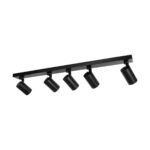 kelvo® SPOTA KLV-101-0142 Κινούμενο Φωτιστικό Σποτ Οροφής για 5 Λάμπες MR16 με Ντουί GU10 AC 220-240V IP20 - Μαύρο Ματ - Μ79.5 x Π6.3 x Υ14cm - Image 8