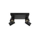 kelvo® SPOTA KLV-101-0146 Κινούμενο Φωτιστικό Σποτ Οροφής για 4 Λάμπες MR16 με Ντουί GU10 AC 220-240V IP20 - Μαύρο Ματ - Μ26 x Π26 x Υ14cm - Image 4