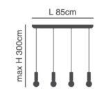 SE21-BL-4-4BL ADEPT TUBE Black Pendant+ - Image 2