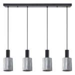 SE21-BL-4-4BL-GL1 ADEPT TUBE Black Pendant Smoked Glass+