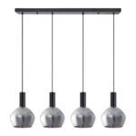 SE21-BL-4-4BL-GL2 ADEPT TUBE Black Pendant Smoked Glass+