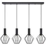 SE21-BL-4-4BL-GR1 ADEPT TUBE Black Pendant Black Metal Grid+