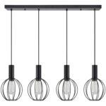 SE21-BL-4-4BL-GR2 ADEPT TUBE Black Pendant Black Metal Grid+