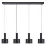 SE21-BL-4-4BL-MS1 ADEPT TUBE Black Pendant Black Metal Shade+