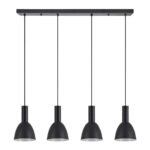 SE21-BL-4-4BL-MS2 ADEPT TUBE Black Pendant Black Metal Shade+