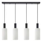 SE21-BL-4-4BL-GL3 ADEPT TUBE Black Pendant White Glass+