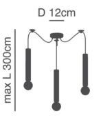 SE21-GM-5-BL3 ADEPT TUBE GOLD MATT Gold Matt Pendant+ - Image 2