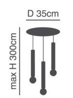 SE21-GM-5-3BL ADEPT TUBE GOLD MATT Gold Matt Pendant+ - Image 2