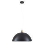 SE21-BR-10-MS50 MAGNUM Bronze Metal Pendant Black Shade with Black Fabric Cable+
