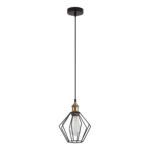 SE21-BR-10-GR1 MAGNUM Bronze Metal Pendant Black Metal Grid with Black Fabric Cable+