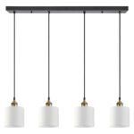SE21-BR-10-4BL-SH1 MAGNUM BRONZE White Shade Pendant+