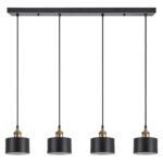 SE21-BR-10-4BL-MS1 MAGNUM BRONZE Black Metal Shade Pendant+