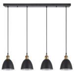 SE21-BR-10-4BL-MS2 MAGNUM BRONZE Black Metal Shade Pendant+