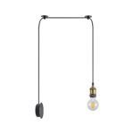 SE21-BR-10-BL1W MAGNUM Bronze Metal Wall Lamp with Black Fabric Cable+