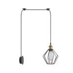 SE21-BR-10-BL1W-GR1 MAGNUM Bronze Metal Wall Lamp with Black Fabric Cable and Metal Grid+ 1Z2