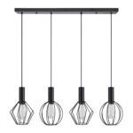SE21-BL-4-4BL-GR12 ADEPT FLEX Black Pendant Black Metal Grid+